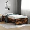 VidaXL Bed Frames Smoked Oak 90x200 Cm Engineered Wood and Metal, Bedroom Furniture, Slatted Base,, Bed, Single Bed 845243