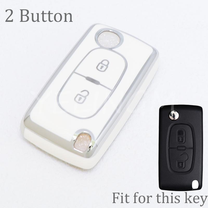 2 3-кнопочный чехол-футляр из ТПУ для ключа Peugeot Partner Tepee 207 307 308 407 Для Citroen C-Crosser C3 C4 Picasso Berlingo Держатель чехла