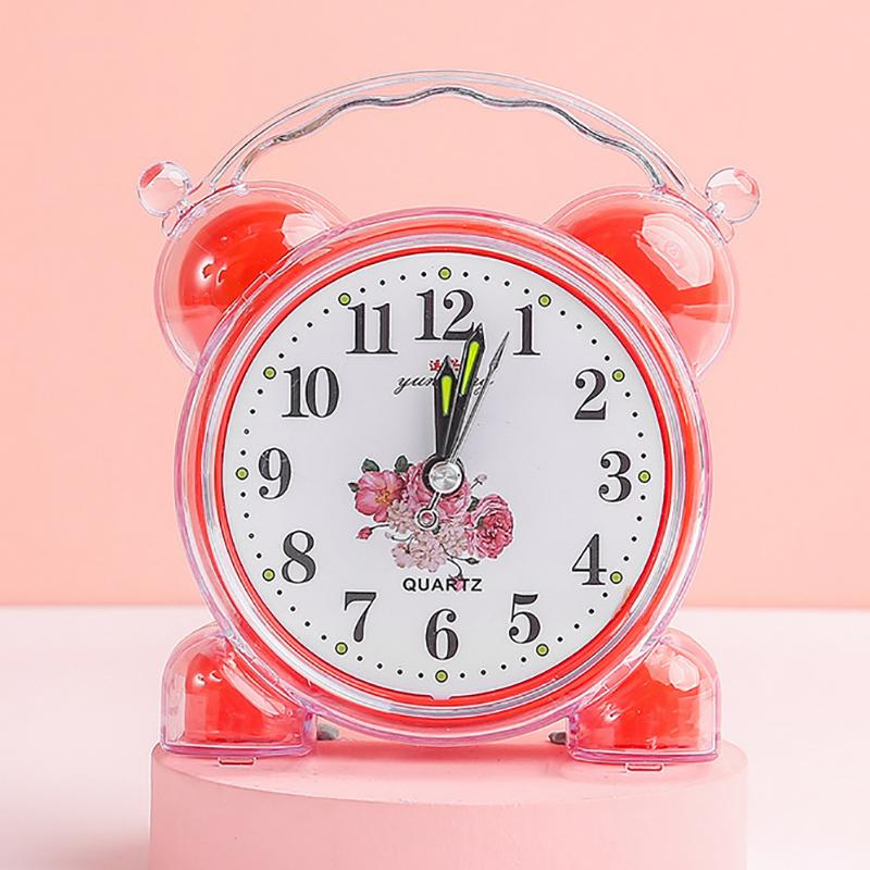 Для спальни, школы, офиса, пластиковый желтый/красный/синий/розовый/оранжевый, новый милый будильник 11,6x10,2 см, удобный