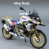 Large 1:9 R1250GS S1000RR Motorcycle Metal Diecast Model Toy Metal Body Sound Light Cars Models Birthday Gifts Collection