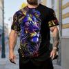 Новая летняя мужская модная футболка с принтом льва, мужская футболка, топ