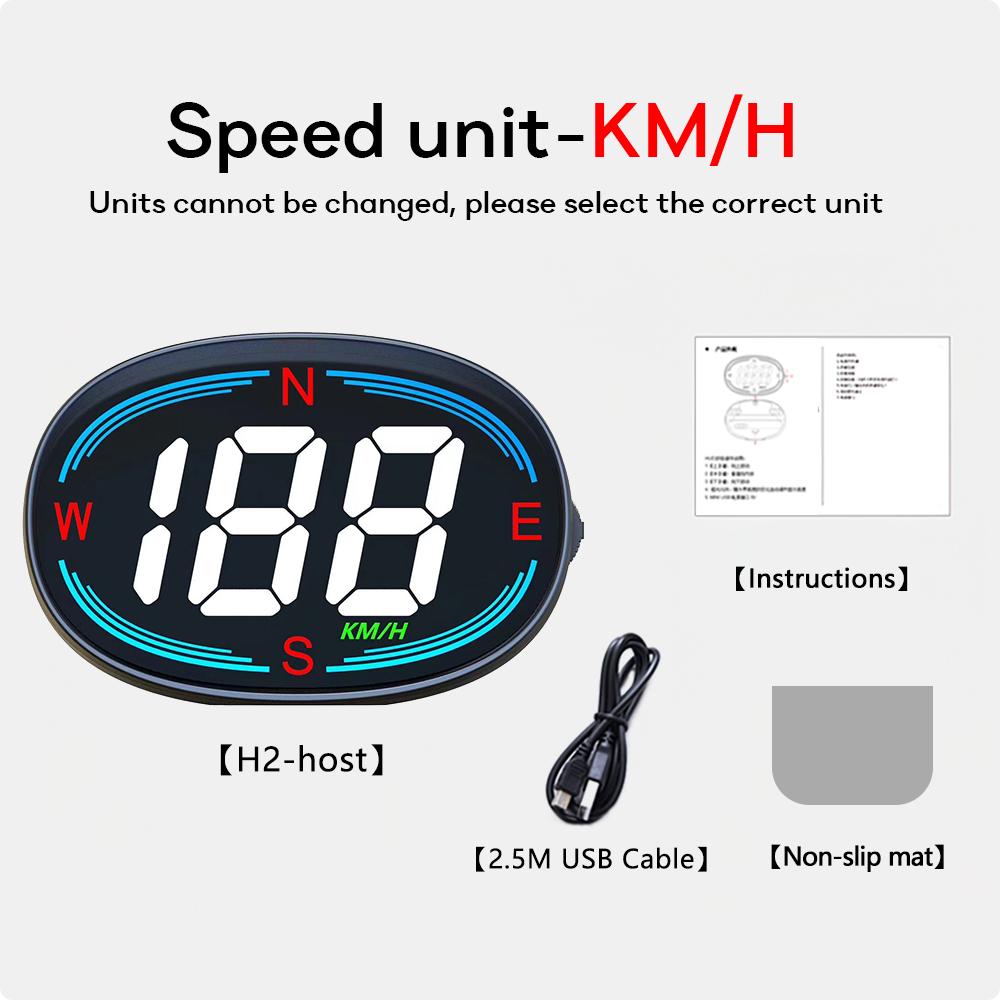 ZQKJ H2 HUD GPS проекционный дисплей км/ч миль/ч спидометр универсальная автомобильная электроника сигнализация Plug And Play аксессуары для транспортных средств