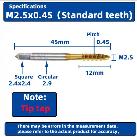RIGTIP HSS Cobalt Containing Tip Screw Tap Machine Tap Drill Tool Stainless Steel Special Titanium-Plated Thread Tapping M3-M16 Thread Lock3