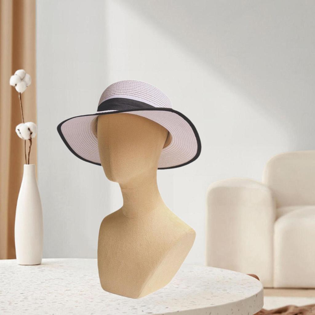 Mannequin Head Stand Model Wig Display Prop Stylist Organizer Hat Holder with Neck for Hats Earrings