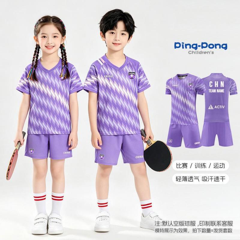 Kids Quick-Dry Breathable Table Tennis Set Unisex Sportswear Training Competition