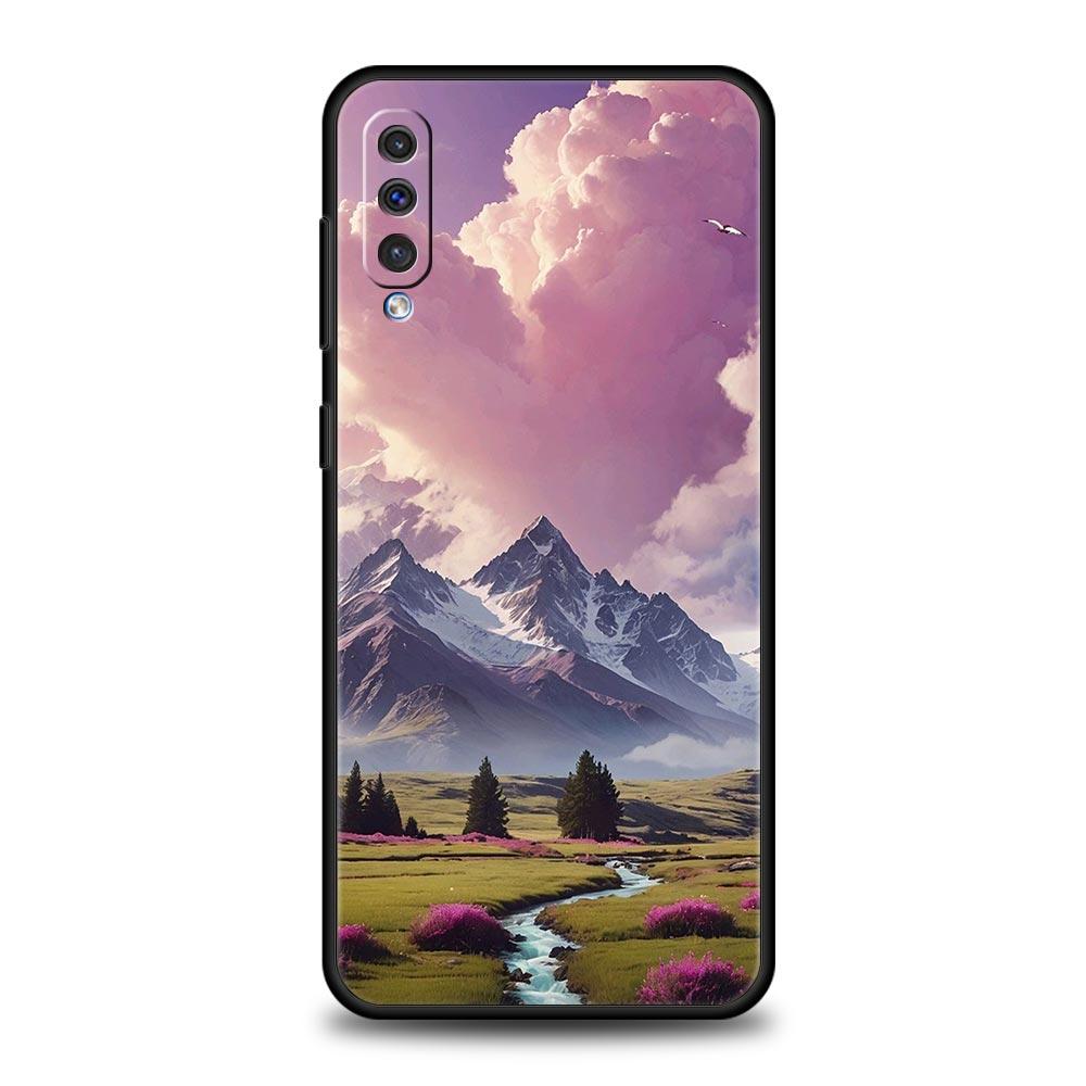 Розовый горный закат Чехол для телефона для Samsung Galaxy A56 A36 A26 A16 A34 A24 A42 A22 A20 A12 A40 A30 A10 5G Мягкий ТПУ Чехол-оболочка