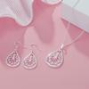 Silver Plated Necklace Set S925 Silver Earrings Set S925 Silver Vintage Palace Necklace Earrings Fashion Two Piece Set