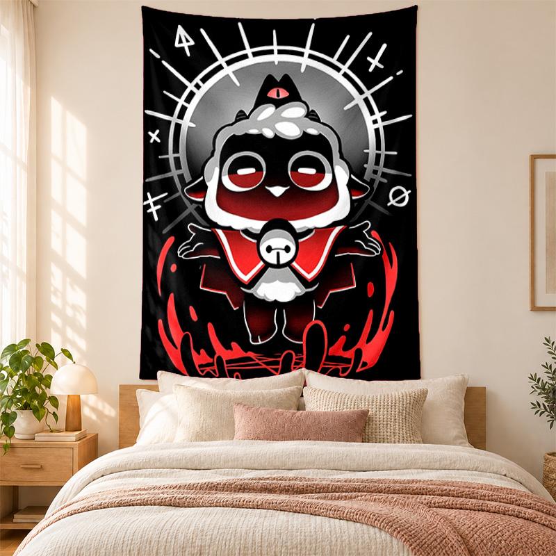 Гобелен Cult of the Lamb высокого качества для украшения стен гостиной, спальни, общежития, идеально подходит как настенное искусство для спальни или праздничный подарок