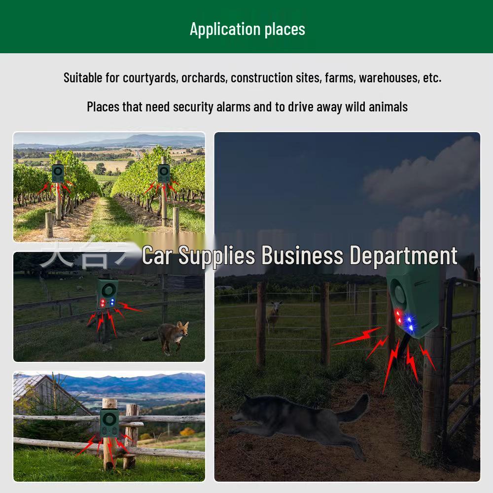 Солнечное средство от животных: Громкий звук и мигающий свет для отпугивания диких кабанов и собак ночью