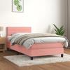 3141346 vidaXL Divan Bed with Mattress Pink 90x200 Cm Velvet