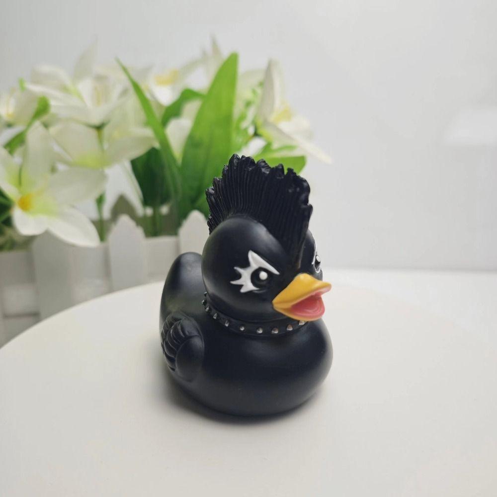 Duck Ornament Death Rock Duck Statue Mysterious Goth Duck Statue Cute Duck Figurines  Home Decor