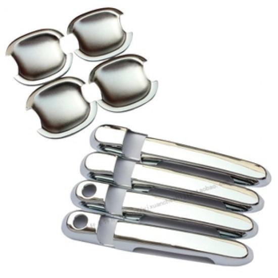 FUNDUOO новая хромированная крышка ручки боковой двери автомобиля + наклейка на чашу для Hyundai Accent 2007 2008 2009 2010