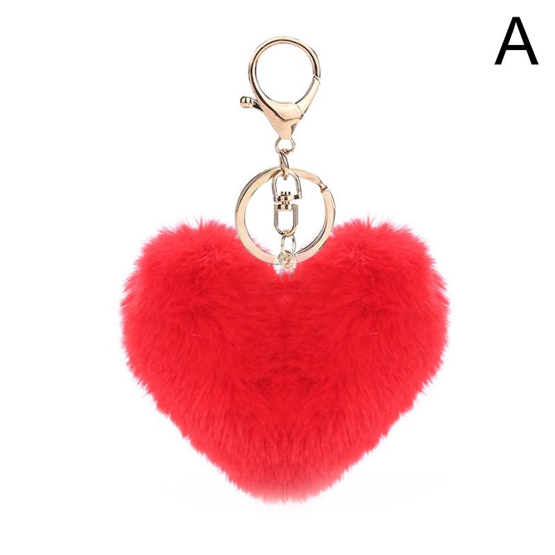 1 шт. помпон сердце любовь брелки плюшевые шарики из меха пушистая модная сумка ювелирные изделия женские украшения автомобиля