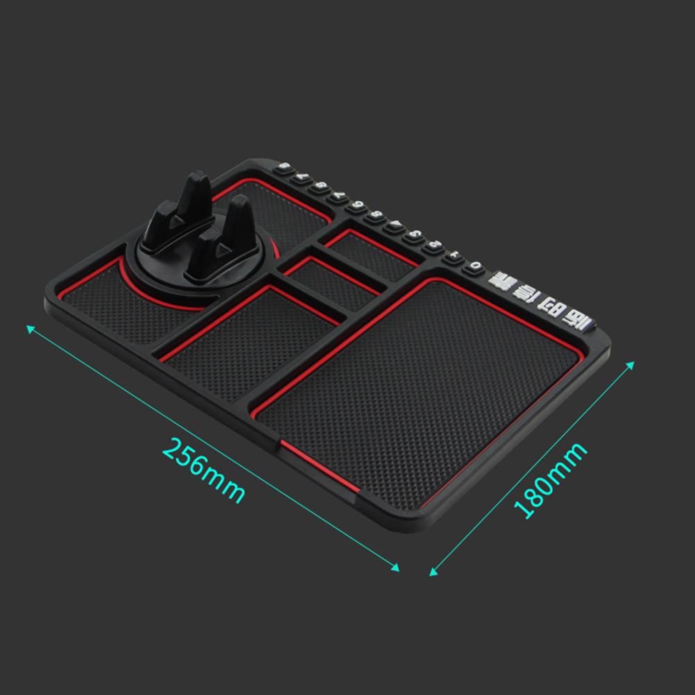 Многофункциональный автомобильный противоскользящий коврик, держатель для телефона, временный парковочный номер, табличка для хранения, панель для хранения