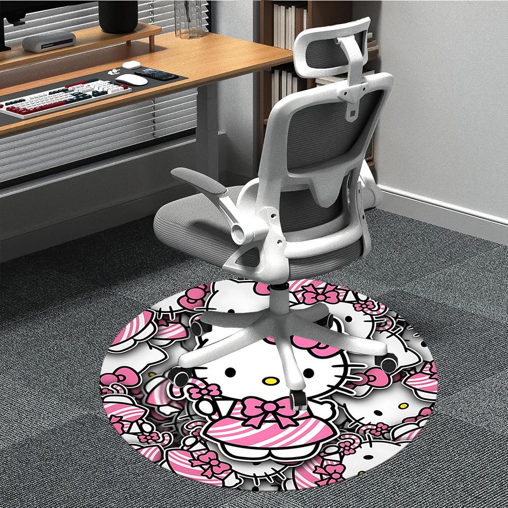 1 шт. Ковер-сиденье Hello Kitty для офиса, нескользящий, машинная стирка, ковер для офиса, комнаты, праздничный декор на Рождество, день рождения, полиэстер
