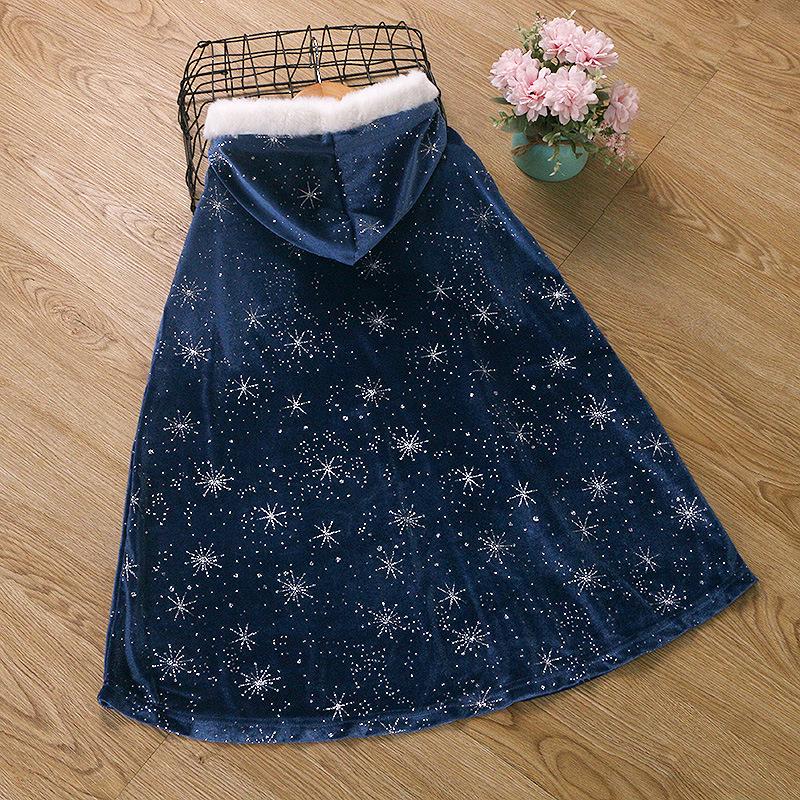 Платье Замороженной Принцессы с флисовой подкладкой для девочек - Зима, Хэллоуин и Рождество
