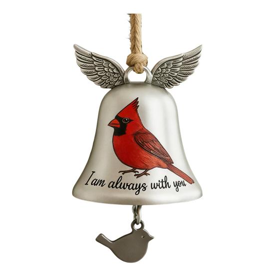 Christmas Bell Ornament Collectible Holiday Angel Wing Bell Engraved Christmas Pendant Memorial Decoration