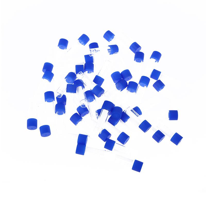 50Pcs 1.8Ml(2Ml) Plastic Graduated Cryovial Plastic Test Tube Freezing Tube Sample Cold Storage Tubes With Screw Cap