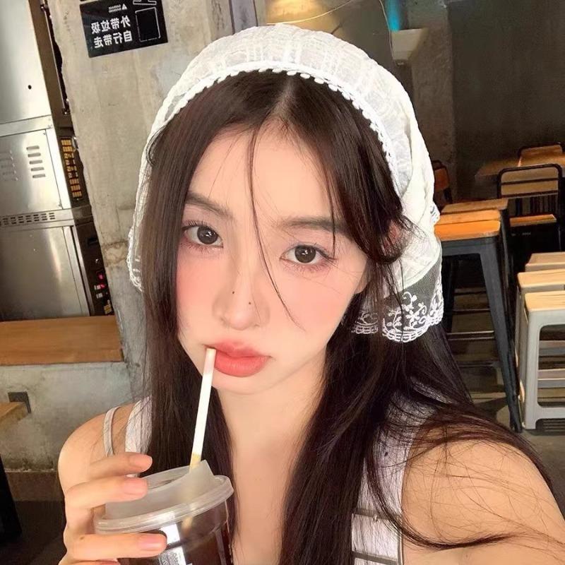 Инс Сладкий Кружевной Шарф для Волос Женский Ретро Треугольная Повязка на Голову Ремешок Сумка для Волос Головной Платок Шляпа Путешествия Фото Повязка на Голову Тюрбан Аксессуары