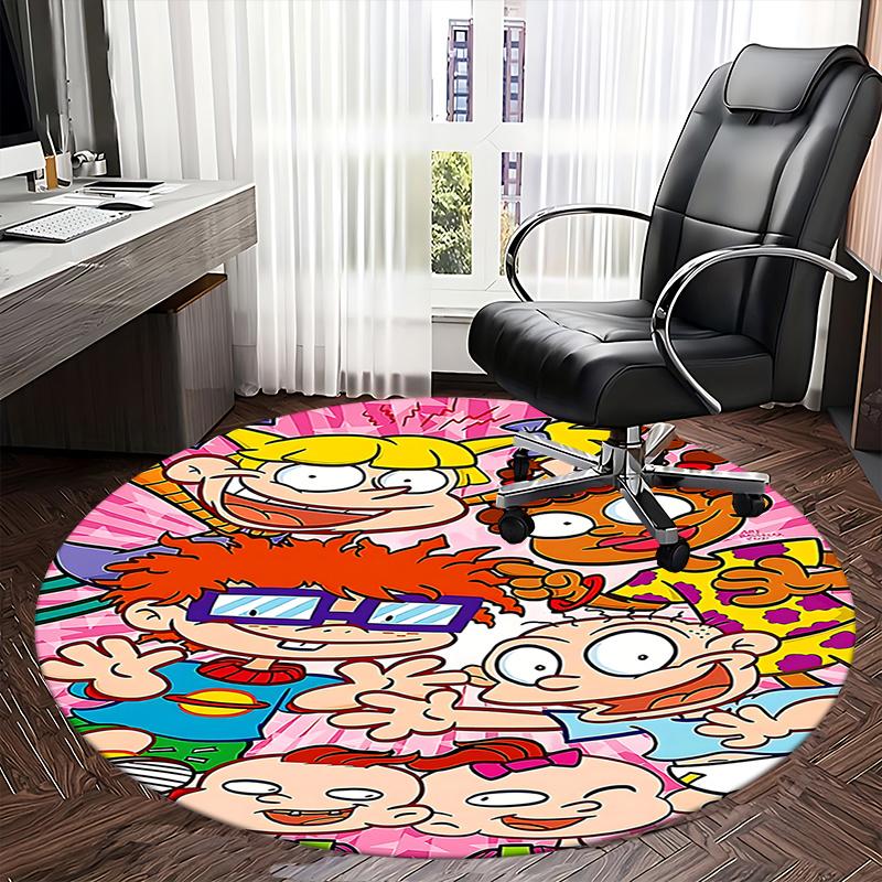 Chill Mat Round Carpet: Vibrant Cartoon Characters for Home Decor, Office, Living Room, Bedroom, Gift Idea0286b