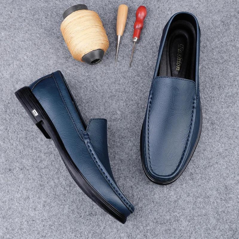 Мужская обувь из натуральной кожи, новые летние мужские повседневные туфли, модные деловые туфли на плоской подошве, модные лоферы с мягкой подошвой, мокасины ручной работы