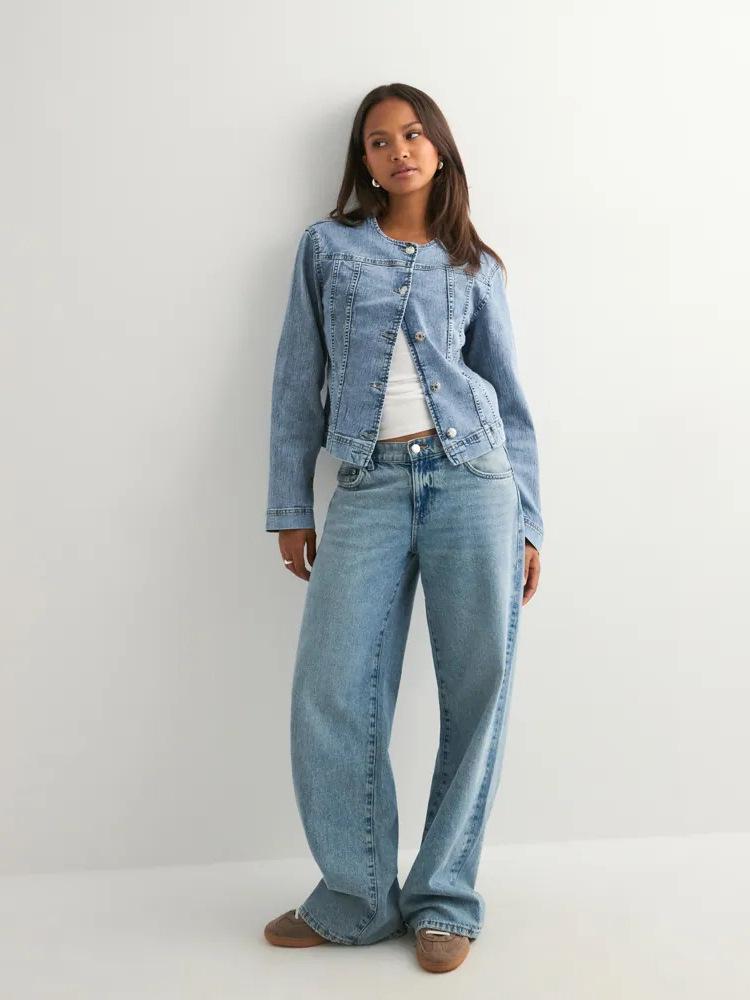 Женская джинсовая куртка с эффектом сильной потертости, повседневная