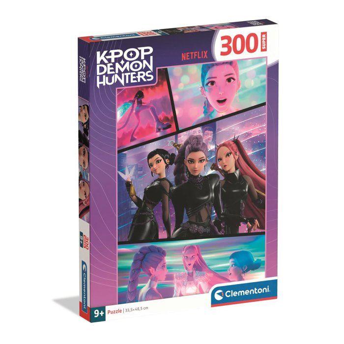 Clementoni - K-Pop Demon Hunters - Puzzle 300 Pieces - Puzzle enfant - Des 7 ans - Rumi, Mira et Zoey - Netflix