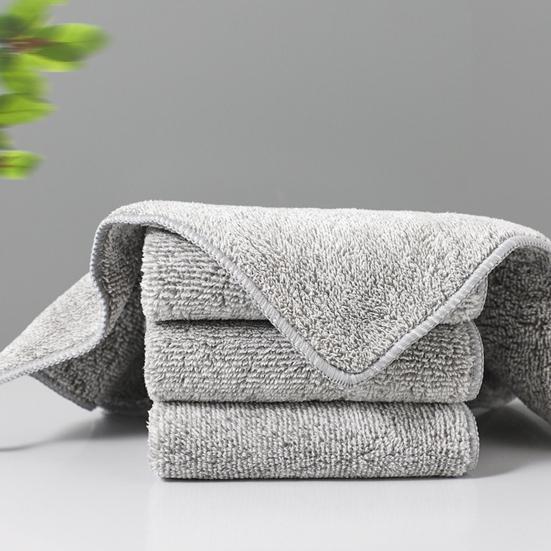 5 Pcs Bamboo Fiber Rag Super Water Absorbent Thickened Lint Free Soft Tear-resistant Oil-proof Dish Washing Pads Kitchen Towels