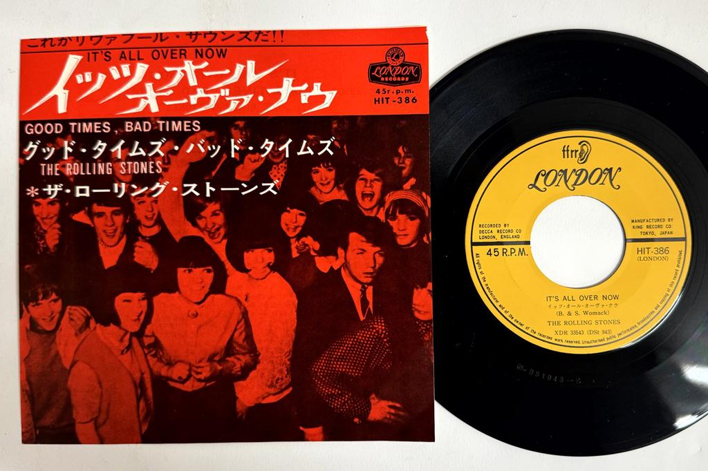 7-дюймовая пластинка ROLLING STONES Its All Over Now Good Times Bad HIT386 KING 1964 Япония Рок Б/у