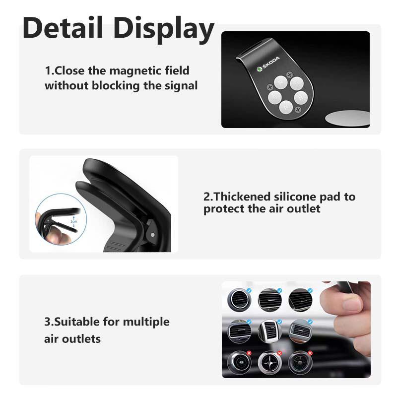 ptncy6 Car Phone Holder Air Vent Magnet Auto Smartphone Mobile Support Accessories For Skoda Rapid Octavia Derivative Enyaq-iV VisionS