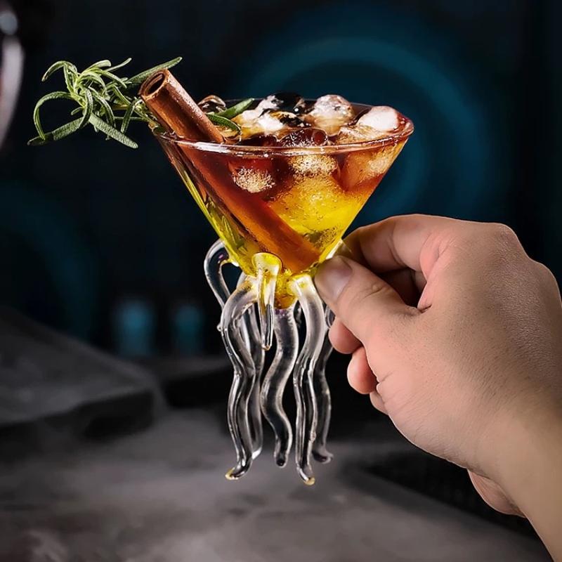 Креативный коктейль Персонализированный стакан Рыба-фугу Осьминог Высокий стакан Бар Лебедь Птица Бокал для вина Свадебная вечеринка Подарок на день рождения