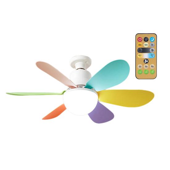 Потолочный вентилятор с бесщеточным двигателем, пульт дистанционного управления, регулировка яркости, энергосбережение, тихая работа, небольшой электрический потолочный светильник с вентилятором