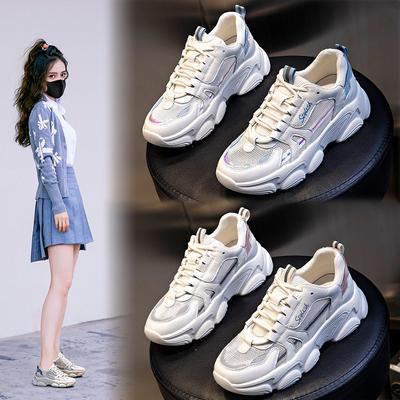 Женские кроссовки на плоской подошве весна-лето 2025 новые беговые дышащие спортивные туфли детские повседневные увеличивающие рост кожаные женские туфли