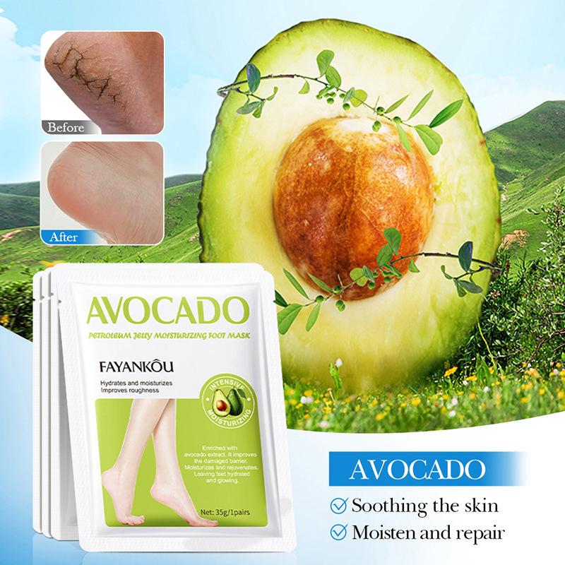 Fayankouavocado Отшелушивающая маска для ног Педикюр ног Удаление омертвевшей кожи Увлажняющий эксфолиатор для ног Маски для ног Уход за кожей
