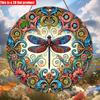 2D Flat 20*20cm1pc Vibrant Bright-coloured Dragonflies&Heart Shape Flowers Patterns Round Signage, Colorful Wall Art Decor for Bar Cafe Club Yard Home
