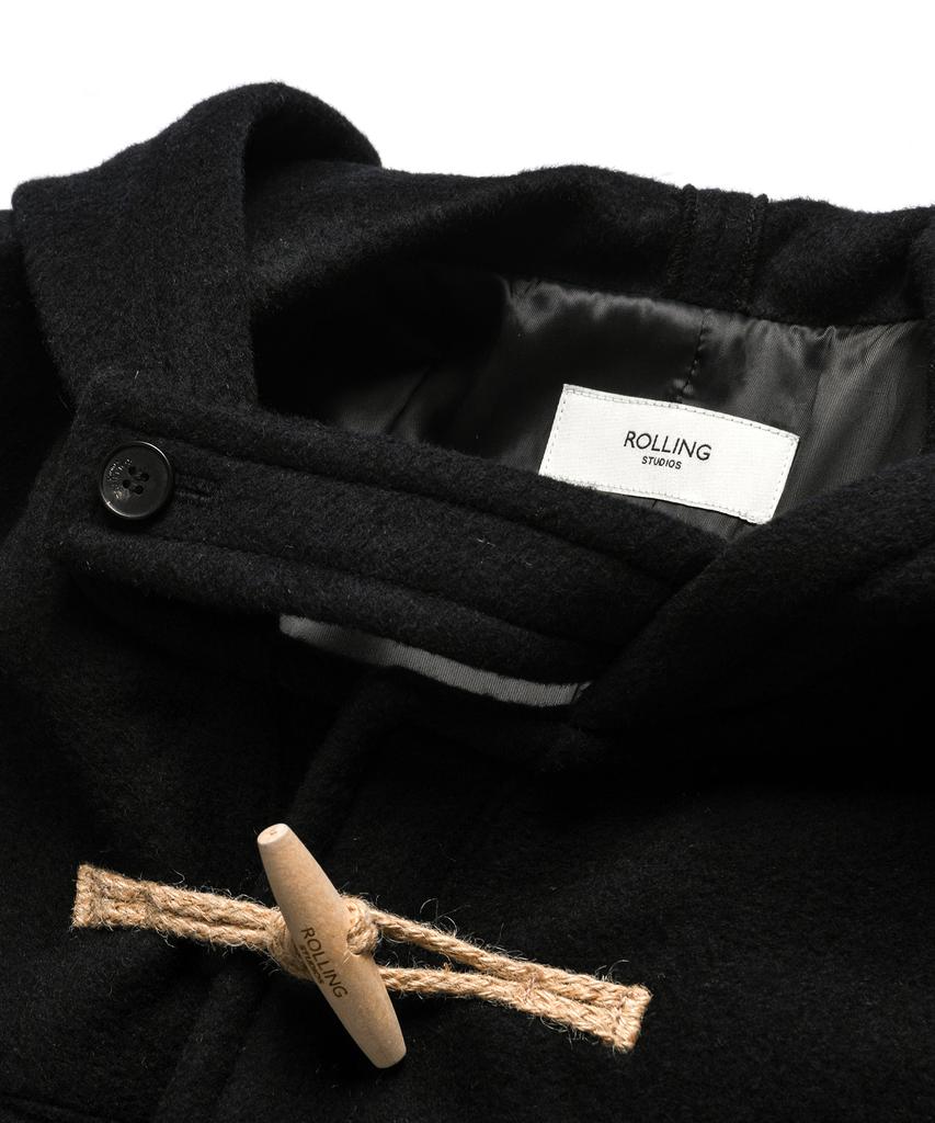 Rollingstudios Hooded Wool Felt Duffle Coat Black