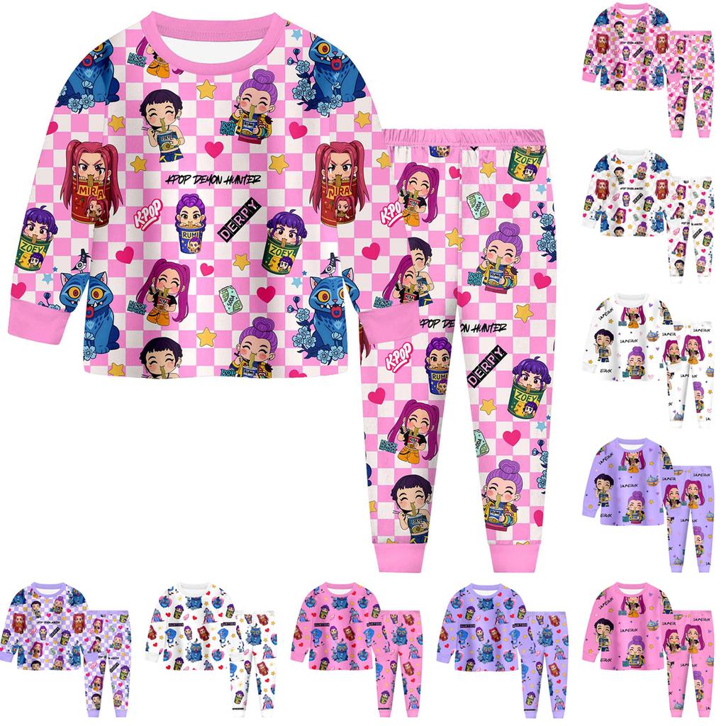 Children's Fashion Suit Skirt Round Neck Long Sleeve Top Pants