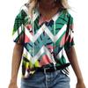 Plus Size 7XL Summer Short Sleeved Casual Fashion V-neck Geometric Pattern 3D Printed Loose Casual Short Sleeved Top T-Shirts Women’s