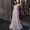 D8055 Spring/Summer 2025 Elegant White V-Neck Evening Gown