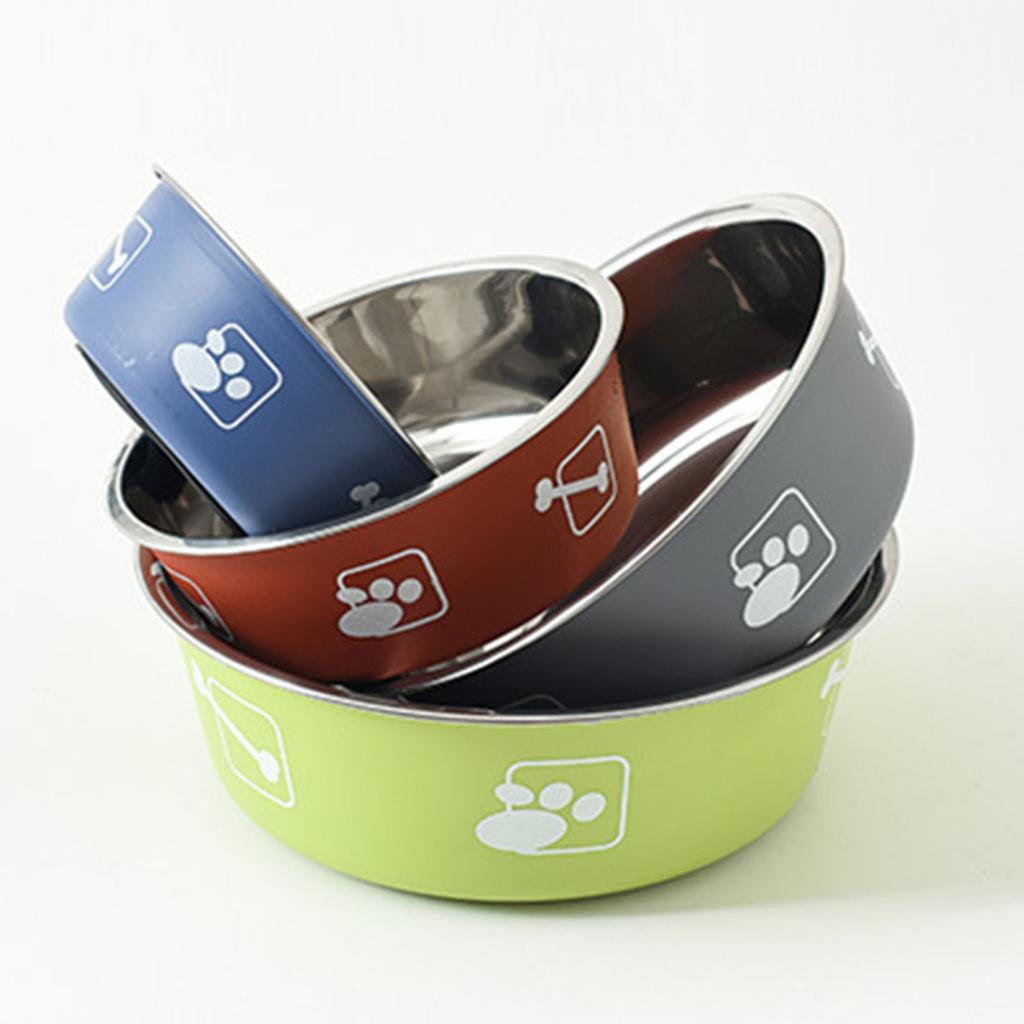 Pet Feeder Bowl Durable Non-slip Stainless Steel Thickened Dog Cat Food Bowl