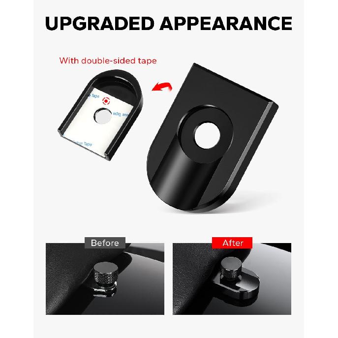 Amazicha Black Aluminium Seat Bolt Tab Screw Mount Knob Cover Compatible with Harley Davidson 1996-2024