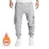 Autumn and Winter Fleece Men's Casual Overalls Men's Multi-pocket Pants Cross-border Large-size Sports Casual Trousers