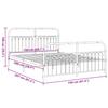 Metal Bed Frame with Headboard and Footboard Black 150x200 cm