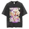 Japanese Anime ONE PIECE Graphic  Cotton Print TShirt Retro Washed Shortsleeved Top for Men Women YK Harajuku Tee