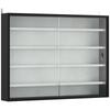 5-Tier Wall Display Cabinet, Wall Mounted Display Case w/ 4 Adjustable Shelves, Glass Doors, 60x80cm, Black and White
