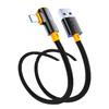 Элегантный USB C кабель для зарядки под прямым углом с усиленной оплеткой, эргономичная линия данных для долговечной работы