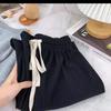Женские винтажные однотонные брюки с высокой талией, прямые брюки, свободные повседневные женские брюки, широкие брюки, модная уличная одежда