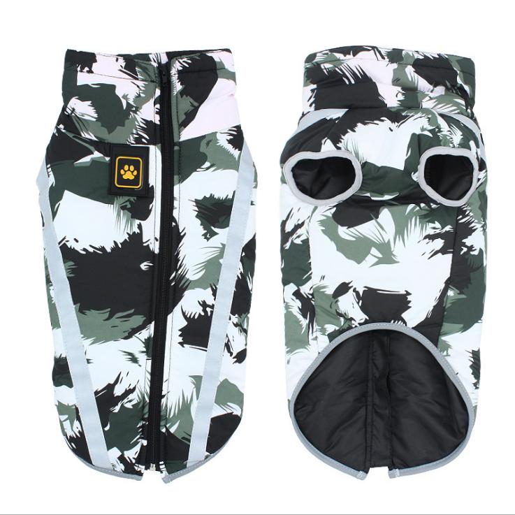 Одежда для больших собак, зимняя теплая жилетка для домашних животных, куртка, водонепроницаемое пальто для собак, одежда для больших собак, бульдог, золотистый лабрадор, одежда