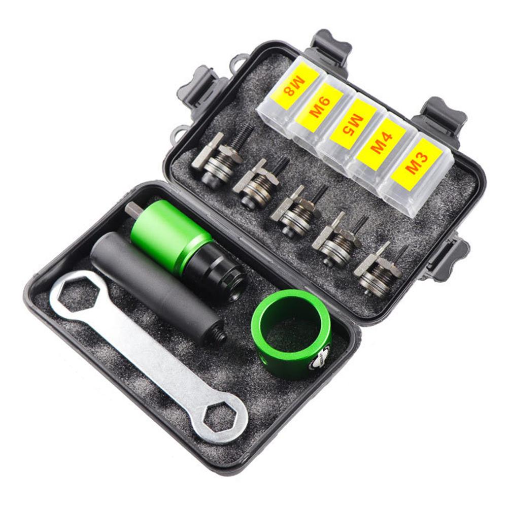 Electric Rivet Gun Removable Electric M3~M8 Rivet Nut Gun Adapter Insert Nut Pull Riveting Tool for Electric Drill/Hand Wrench