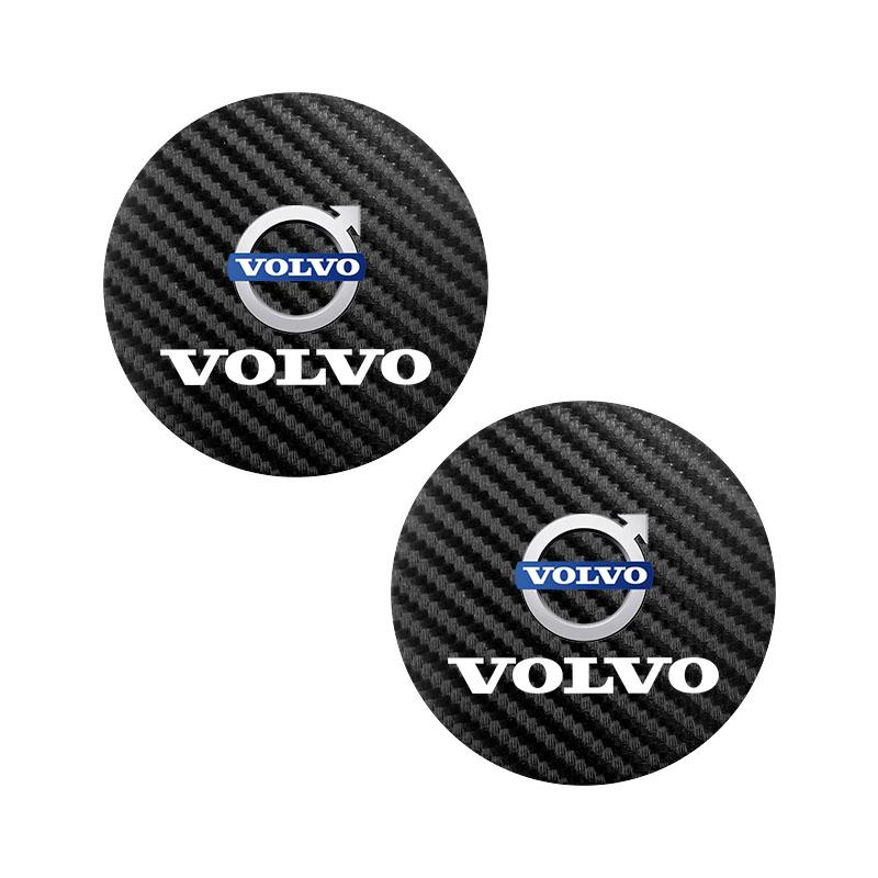 2Pcs Car Leather Coaster Pad Anti-noise Water Cup Mat For Volvo Rdesign XC60 XC40 V60 V70 XC90 V90 V40 EC40 EX40 S80 S60 S90 C70
